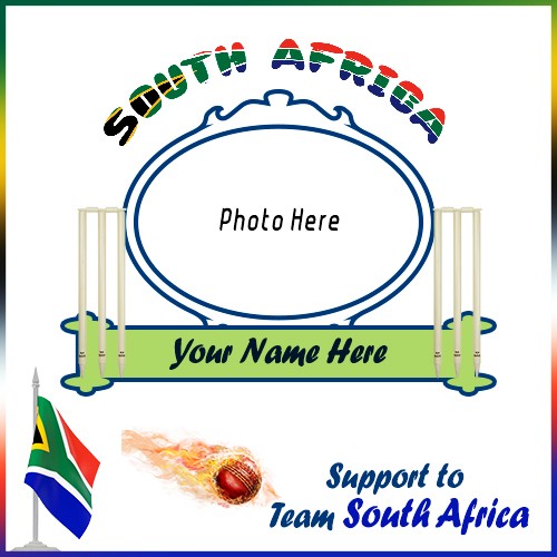 Icc World Cup 2024 Support Team South Africa Photo Frame With Name